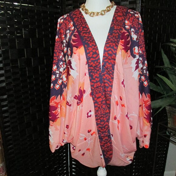 SAACHI Mixed Print Floral Kimono Misty Rose NEW - Picture 7 of 9